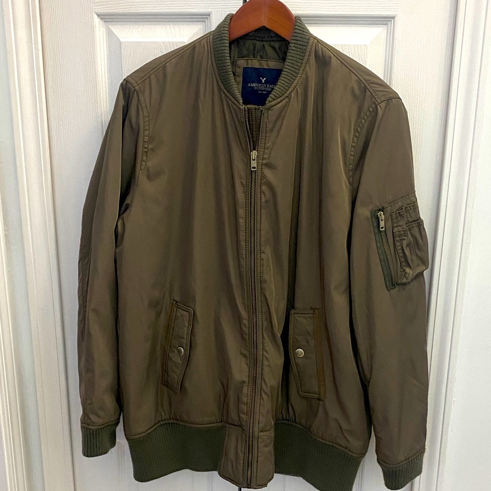 American Eagle Olive Bomber Jacket